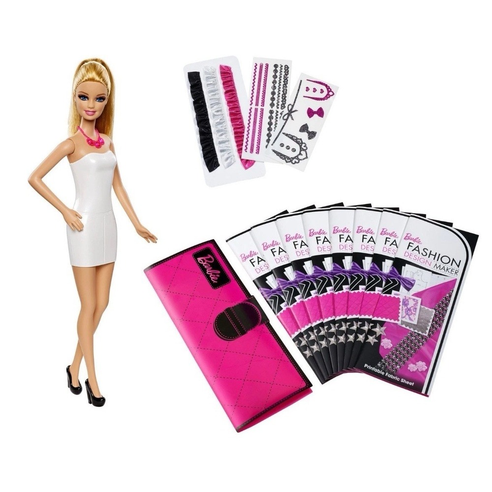 Barbie Fashion Design Maker with Printable Fabric Trims Ruffles‎ NEW *box damage